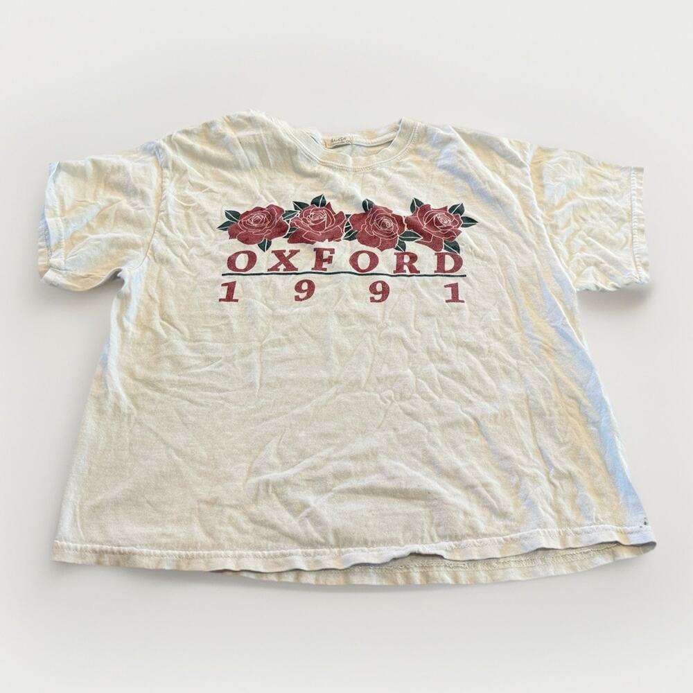 John Galt Brandy Melville Oxford 1991 Roses Short Sleeve One Size T-Shirt